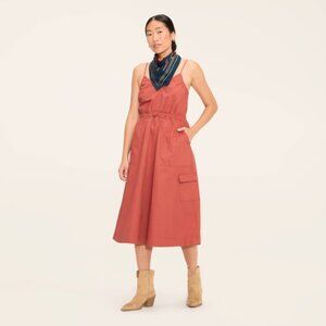 Cinnamon Utility Midi Dress - Woolrich, Cotton/ twill, v-neck, various sizes